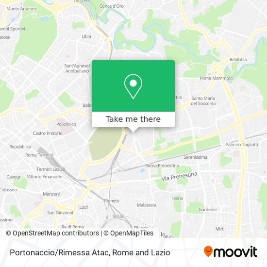 Portonaccio/Rimessa Atac map
