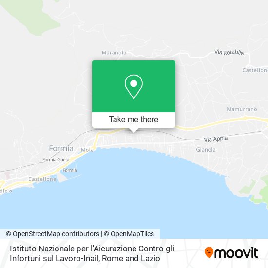 Istituto Nazionale per l'Aicurazione Contro gli Infortuni sul Lavoro-Inail map