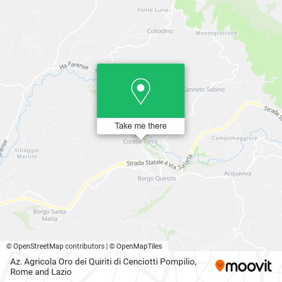 Az. Agricola Oro dei Quiriti di Cenciotti Pompilio map