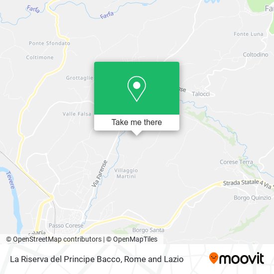 La Riserva del Principe Bacco map