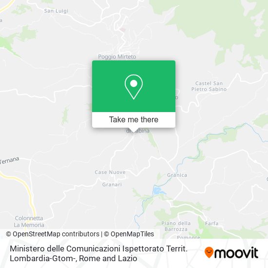Ministero delle Comunicazioni Ispettorato Territ. Lombardia-Gtom- map