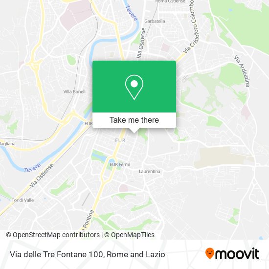 Via delle Tre Fontane  100 map