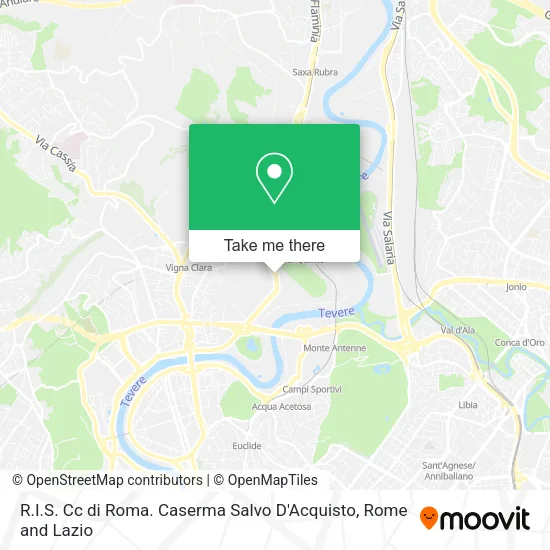 R.I.S. Cc di Roma. Caserma Salvo D'Acquisto map