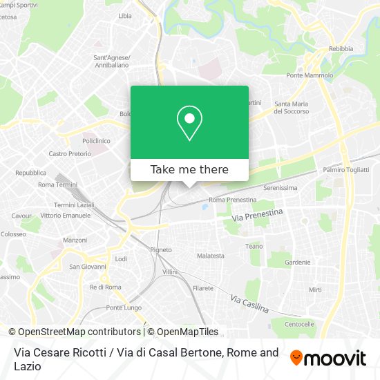 Via Cesare Ricotti / Via di Casal Bertone map