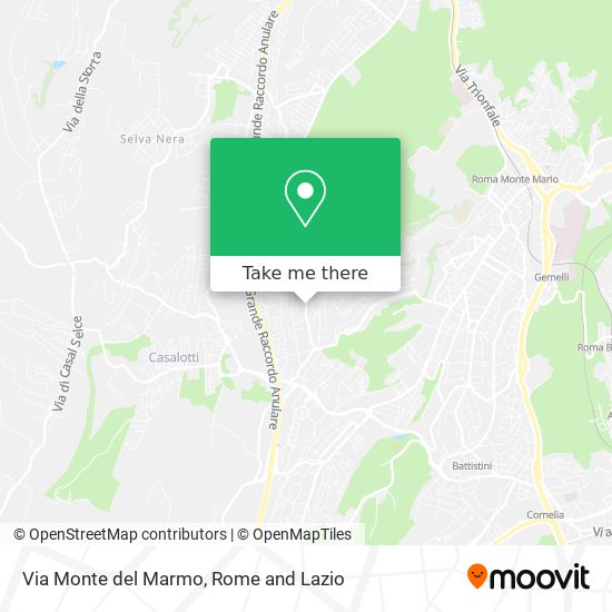 Via Monte del Marmo map