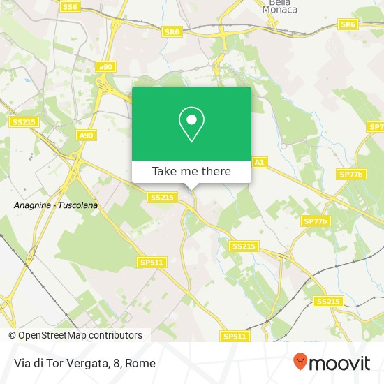 Via di Tor Vergata, 8 map