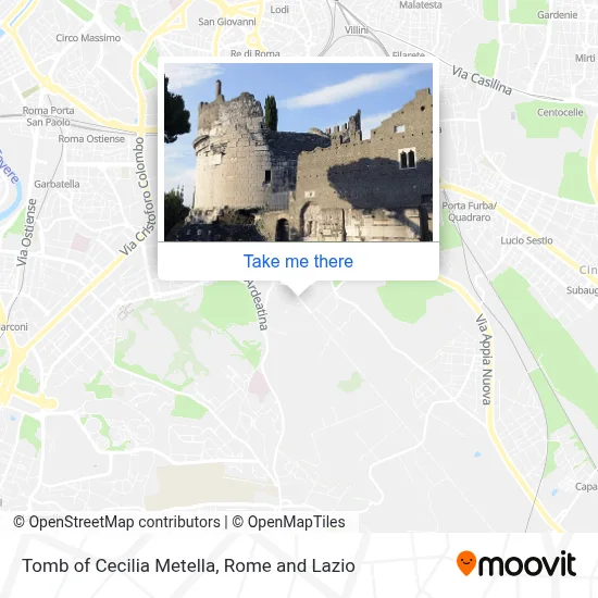Tomb of Cecilia Metella map