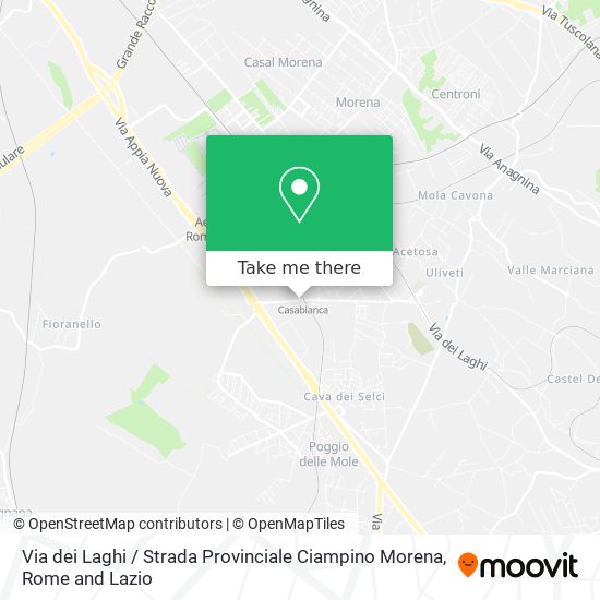 Via dei Laghi / Strada Provinciale Ciampino Morena map