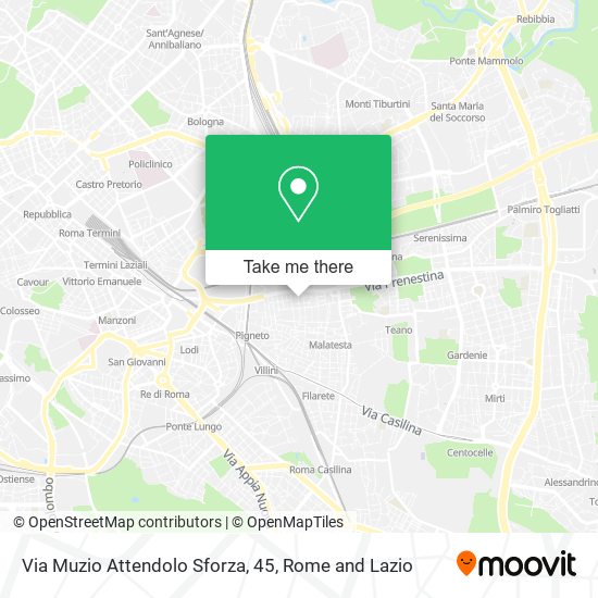 Via Muzio Attendolo Sforza, 45 map