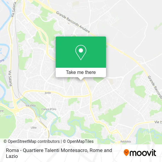 Rome - Talenti Montesacro Neighborhood map