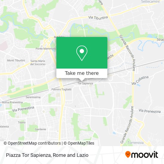 Piazza Tor Sapienza map