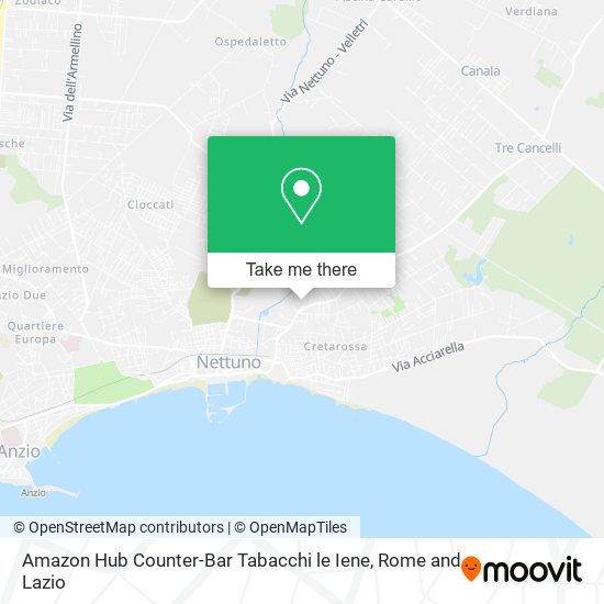 Amazon Hub Counter-Bar Tabacchi le Iene map