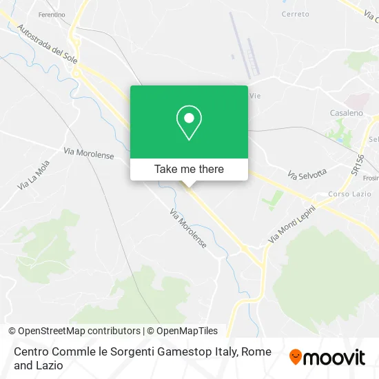 Le Sorgenti Shopping Center Gamestop Italy map