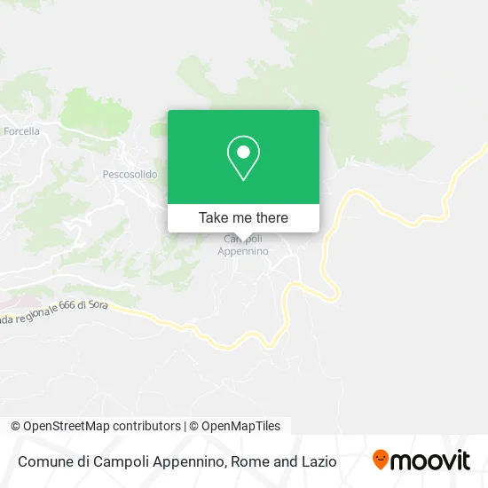 Campoli Appennino Municipality map