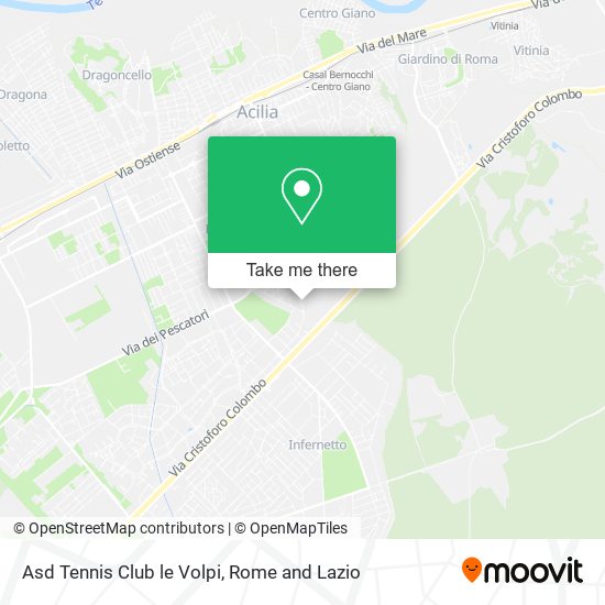 Asd Tennis Club le Volpi map
