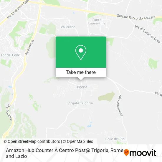 Amazon Hub Counter Â Centro Post@ Trigoria map