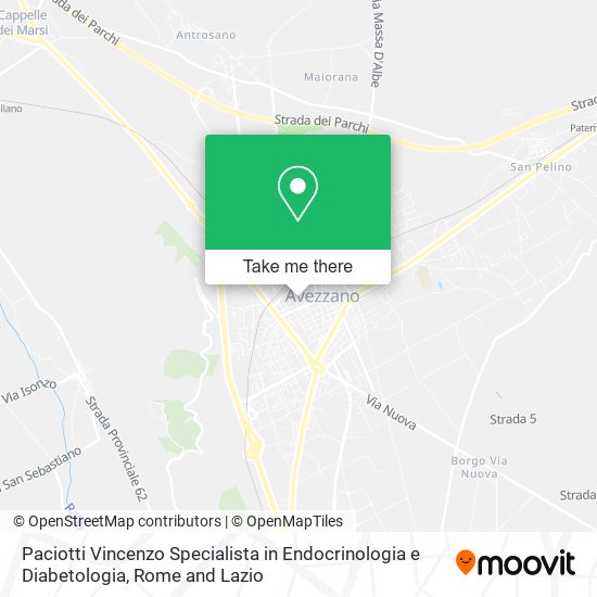 Paciotti Vincenzo Specialista in Endocrinologia e Diabetologia map