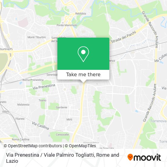 Via Prenestina / Viale Palmiro Togliatti map
