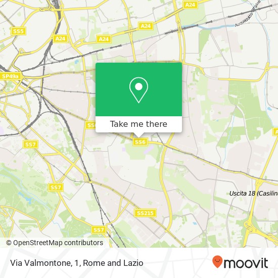 Via Valmontone, 1 map