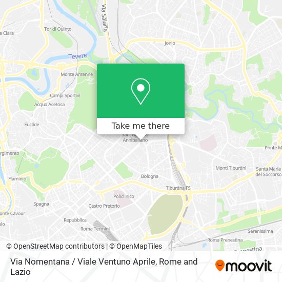 Via Nomentana / Viale Ventuno Aprile map
