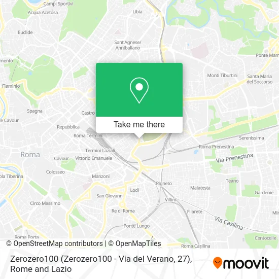 Zerozero100 (Zerozero100 - Via del Verano, 27) map