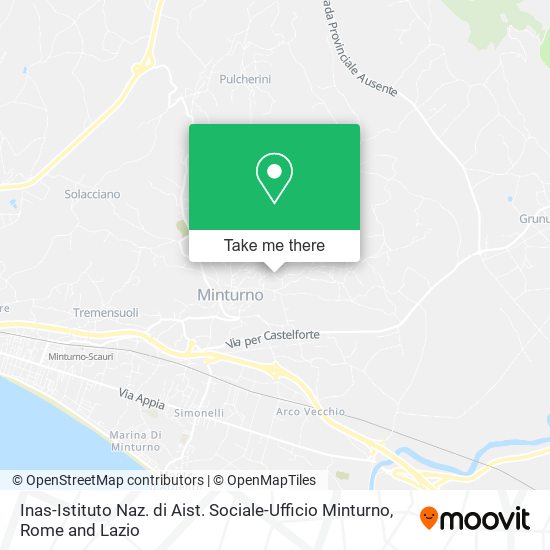 Inas-Istituto Naz. di Aist. Sociale-Ufficio Minturno map
