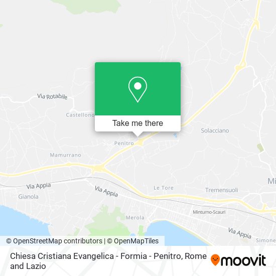 Chiesa Cristiana Evangelica - Formia - Penitro map