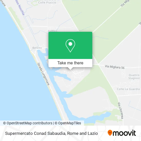 Conad Supermarket Sabaudia map