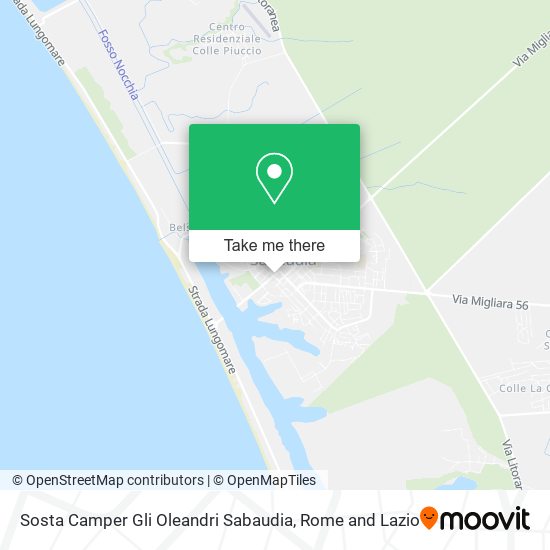 Sosta Camper Gli Oleandri Sabaudia map