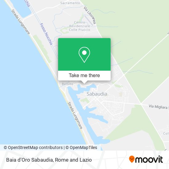 Baia d'Oro Sabaudia map