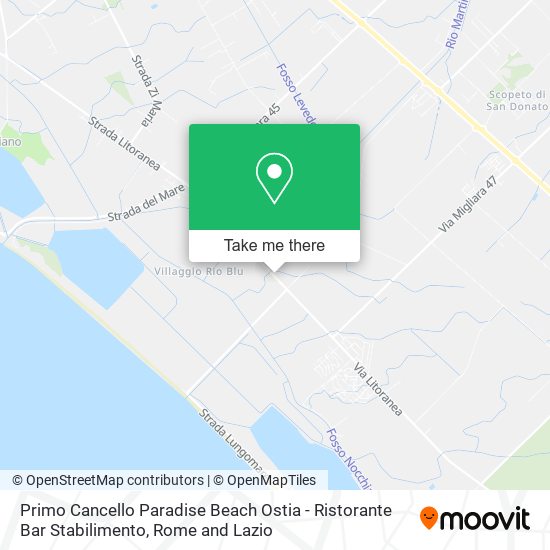 Primo Cancello Paradise Beach Ostia - Ristorante Bar Stabilimento map