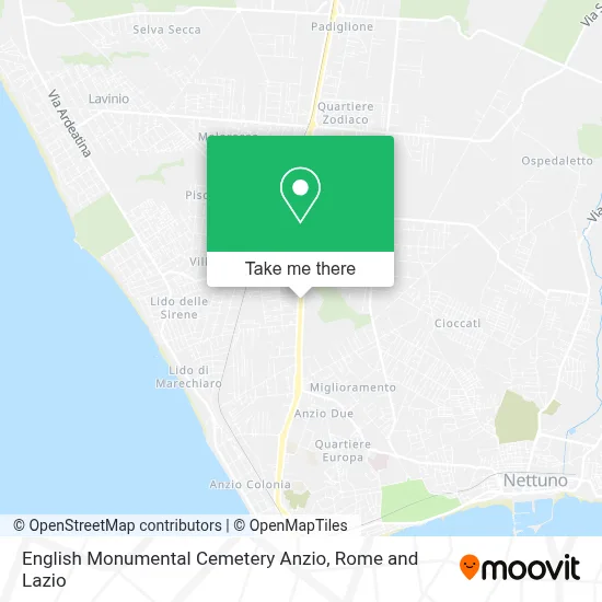 English Monumental Cemetery Anzio map
