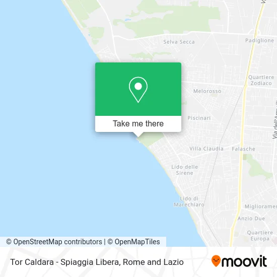 Tor Caldara - Public Beach map