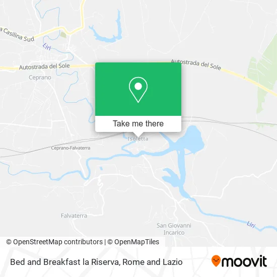 Bed and Breakfast La Riserva map