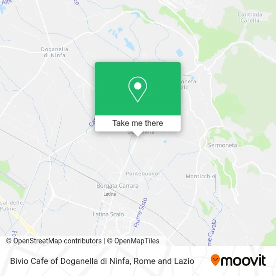 Bivio Cafe of Doganella di Ninfa map