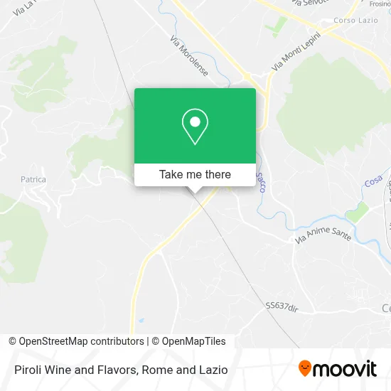 Piroli Wine and Flavors map