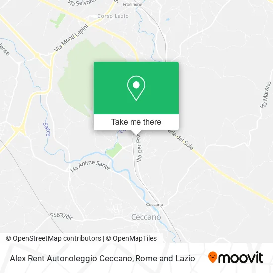 Alex Rent Car Rental Ceccano map