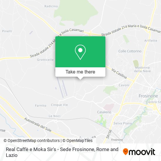Real Caffè e Moka Sir's - Sede Frosinone map