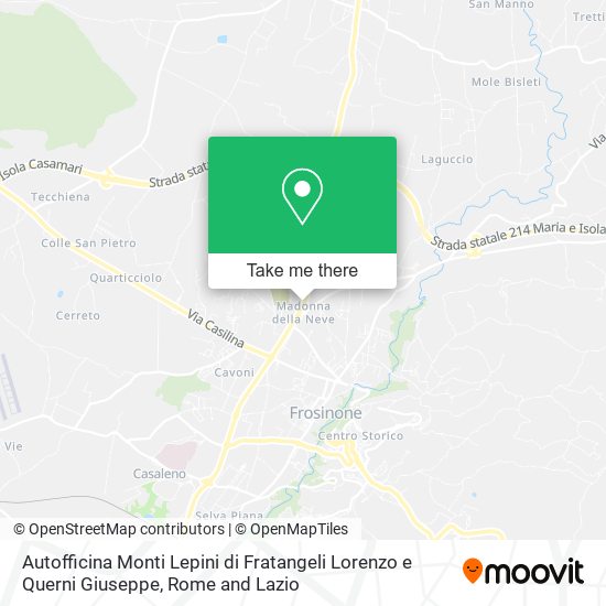 Autofficina Monti Lepini di Fratangeli Lorenzo e Querni Giuseppe map