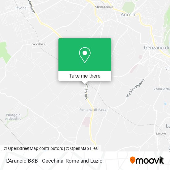 L'Arancio B&B - Cecchina map