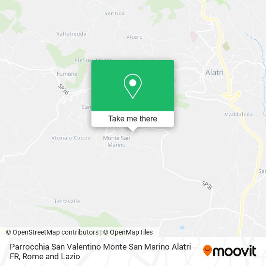Parrocchia San Valentino Monte San Marino Alatri FR map