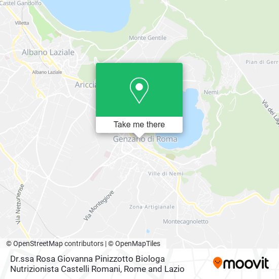 Dr.ssa Rosa Giovanna Pinizzotto Biologa Nutrizionista Castelli Romani map