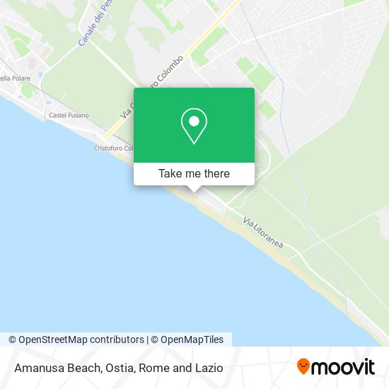 Amanusa Beach, Ostia map