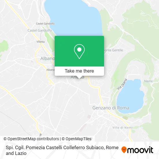 Spi. Cgil. Pomezia Castelli Colleferro Subiaco map