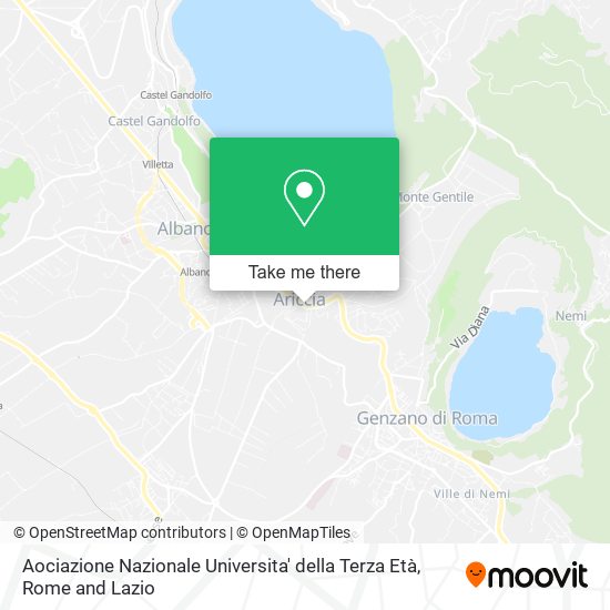 Aociazione Nazionale Universita' della Terza Età map