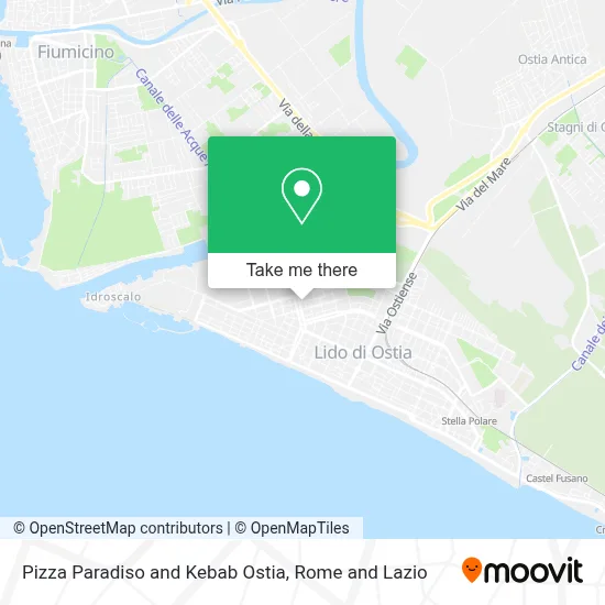 Pizza Paradiso and Kebab Ostia map