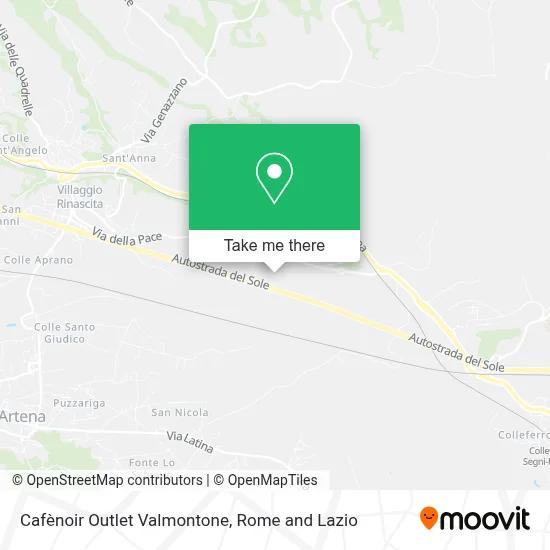 Cafènoir Outlet Valmontone map