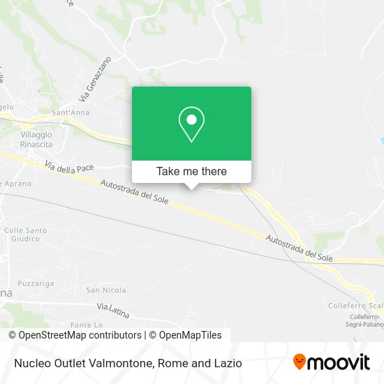 Nucleus Outlet Valmontone map