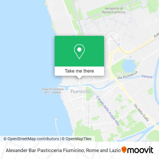 Alexander Bar Pasticceria Fiumicino map