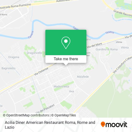 Acilia Diner American Restaurant Roma map